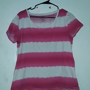 Pink Tie-Dye Stripes Shirt
